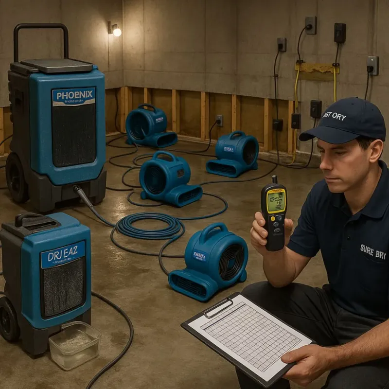 Structural Drying and Dehumidification process in Wills Point, TX
